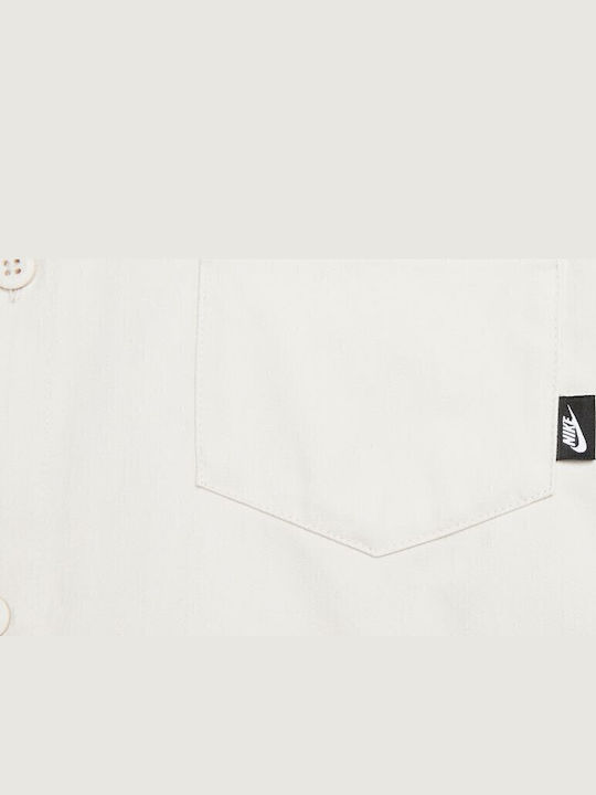 Club Button Down Top Kurzärmlig Baumwolle Hemd Beige