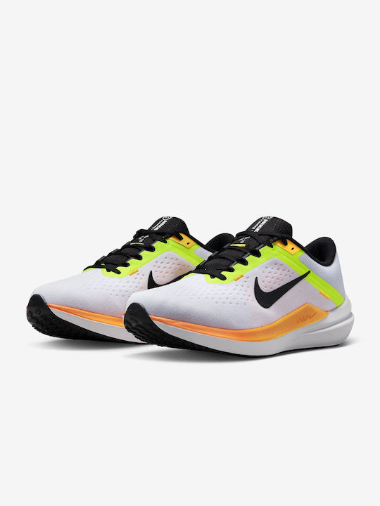 Nike Air Winflo 10 Ανδρικά Αθλητικά Παπούτσια Running White / Volt / Laser Orange / Black