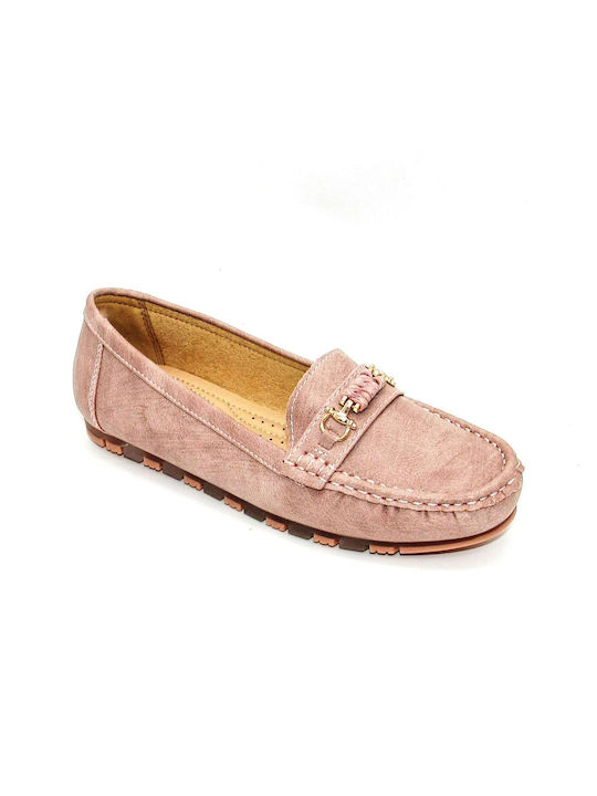 Mocasini pentru femei Moccasin Slip-on Loafers SMD 3379 Pink