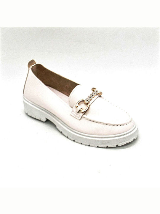 Mocasini Slip-on pentru femei SMD TF198-1 White