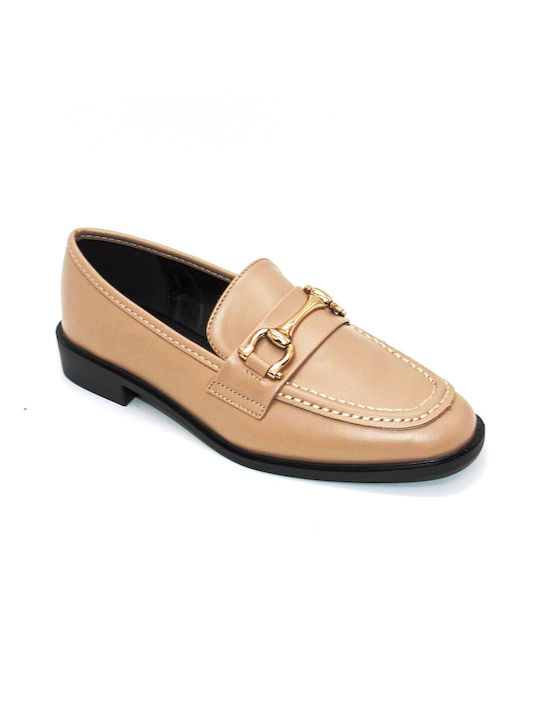 Women's Loafers Slip-on Moccasins JIM GQ61 Beige