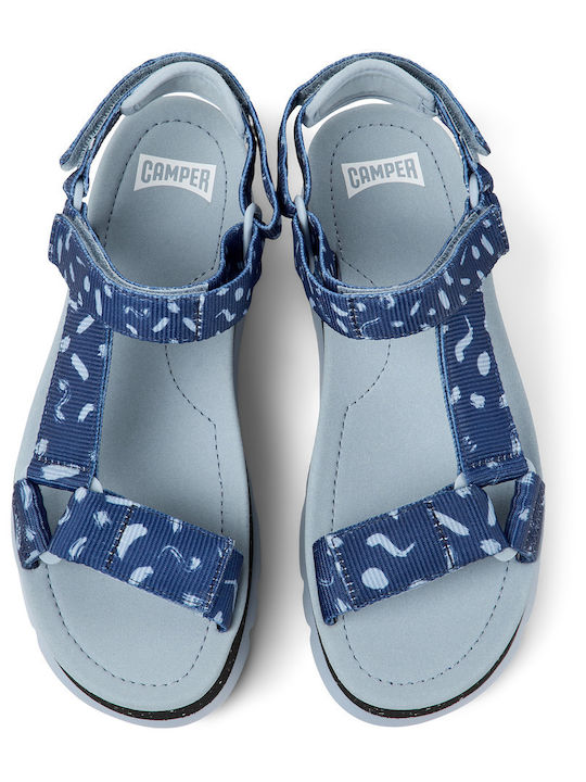 Oruga Up Women's Flat Sandals Sporty Flatforms in Blue Color