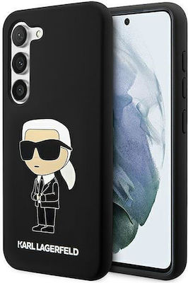 Karl Lagerfeld Ikonik Coperta din spate Silicon Negru (Galaxy S23) KLHCS23SSNIKBCK