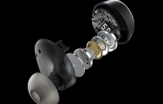 Tozo Tws Agile Dots Earbud Bluetooth Handsfree Ακουστικά με Αντοχή στον Ιδρώτα και Θήκη Φόρτισης Μαύρα