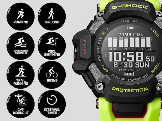 Casio G-Shock GBD-H2000-1A9 60mm Smartwatch (Green)