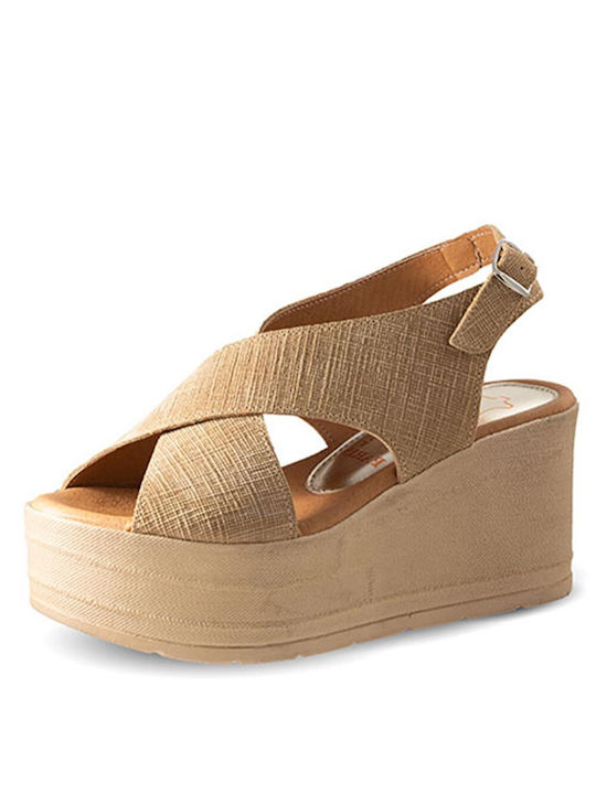 LEATHER PLATFORM BEIGE