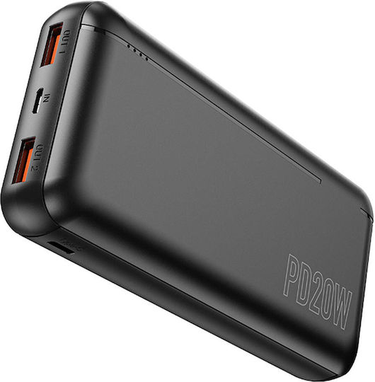 Lamtech Power Bank 20000mAh 22.5W με 2 Θύρες USB-A και 2 Θύρες USB-C Power Delivery / Quick Charge 3.0 Μαύρο