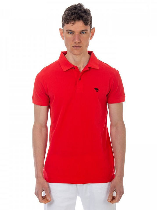 Admiral Men's Short Sleeve Blouse Polo Red