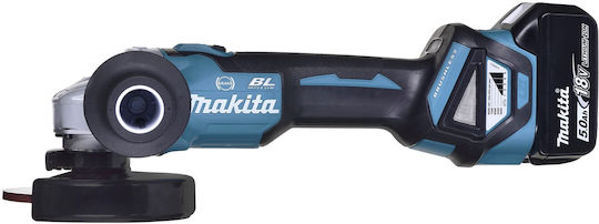 Makita DGA513RT3J Τροχός 125mm Μπαταρίας Brushless με Ρύθμιση Στροφών 3x5Ah