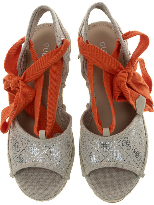 FL6ΗLΟFΑL04 Damenplattformen im Espadrilles-Stil Beige