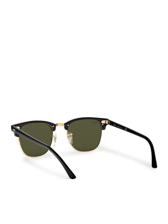 Ray Ban Clubmaster Unisex Sunglasses with Black Plastic Frame and Green Lens RB3016 W0365