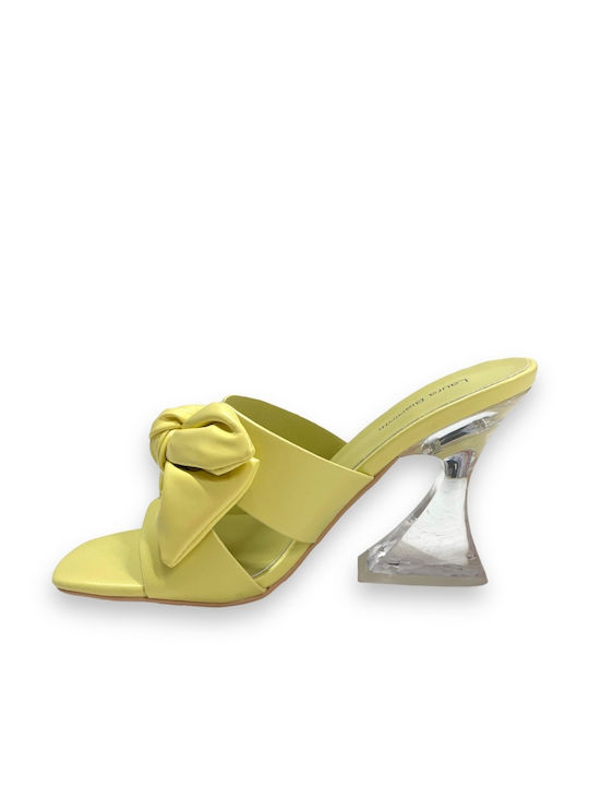 LAURA BIAGIOTTI Yellow women's mules with bow