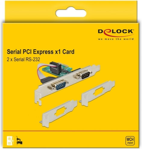DeLock PCIe Card With 2 RS232 DB9 Serial Ports