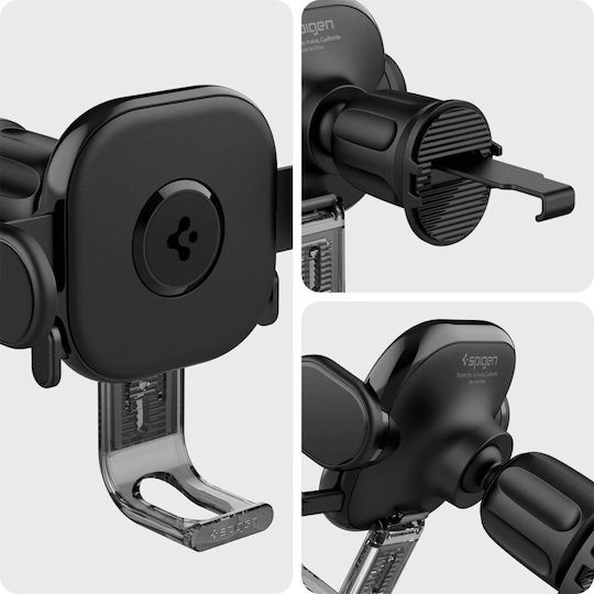 Spigen UTS12 OneTap Βάση Κινητού Αυτοκινήτου με Ρυθμιζόμενα Άγκιστρα Μαύρη