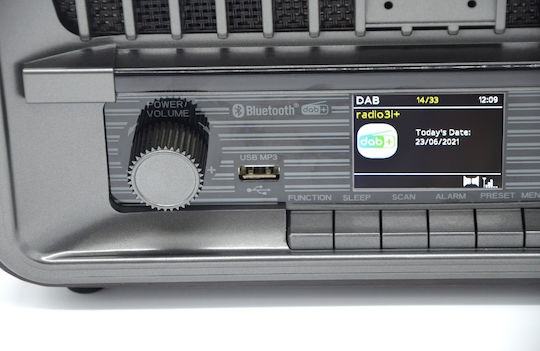 Roadstar HRA-270D+BT Retro Επιτραπέζιο Ραδιόφωνο Ρεύματος DAB+ με Bluetooth και USB Καφέ