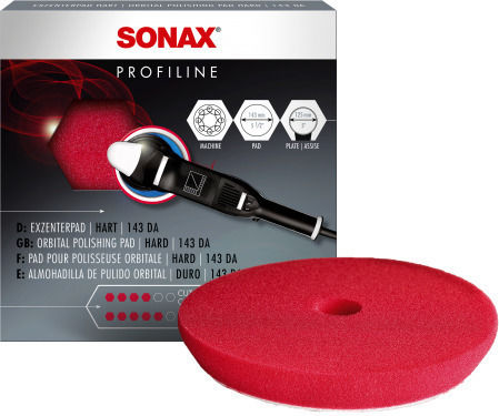 Sonax 04934000 Гъба за полиране за ексцентрици Hard Red 143мм