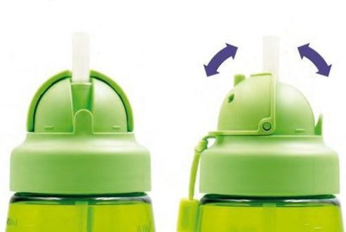 Laken Kids Water Bottle Plastic with Straw Green 450ml