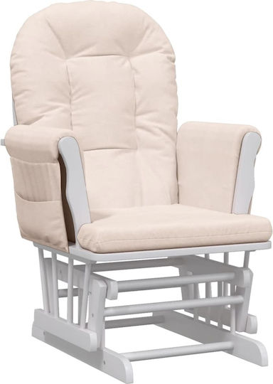 Schaukelstuhl mit Fußhocker Light Pink 70x72x107cm