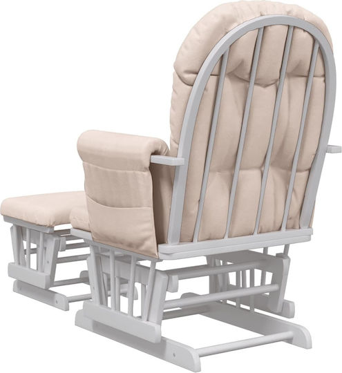 Schaukelstuhl mit Fußhocker Light Pink 70x72x107cm