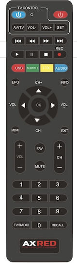 Axred Axred AX T90 11694 Ψηφιακός Δέκτης Mpeg-4 Full HD (1080p) με Λειτουργία PVR (Εγγραφή σε USB) Συνδέσεις SCART / HDMI