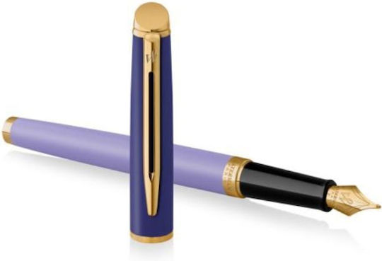 Waterman Hemisphere C.Block Писалка Medium Лилава от Месинг с Червено Мастило