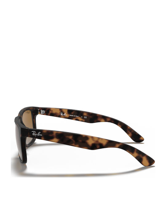 Ray Ban Justin Unisex Sunglasses with Brown Tartaruga Plastic Frame and Brown Gradient Polarized Lens RB4165 865/T5