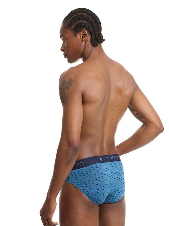 Walk Bamboo Men's Slip Blue with Patterns