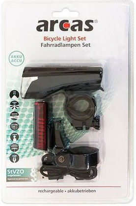 Arcas 13.02.0072 Rechargeable Bicycle Lights Set