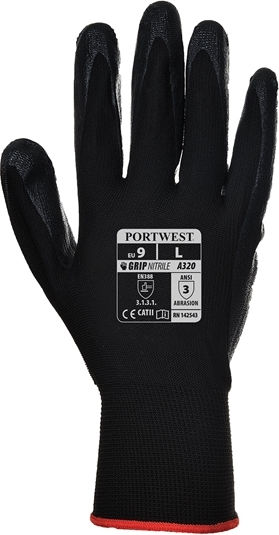 Portwest Gloves for Work Black Nitrile