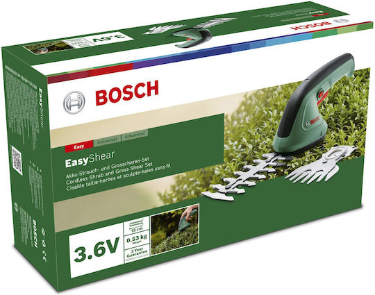 Bosch EasyShear Μπορντουροψάλιδο Μπαταρίας 3.6V με Μήκος Λάμας 12cm
