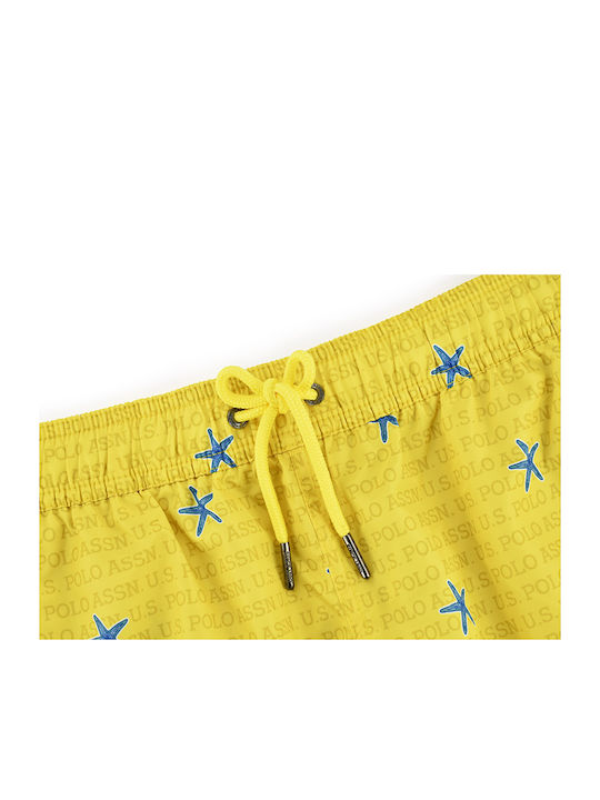 Akon Men's Swimwear Shorts Yellow with Patterns