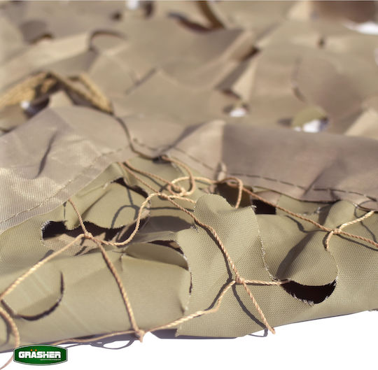 Grasher Rectangular Camouflage Net Beige with PU Coating 3x4m 180gr/m²