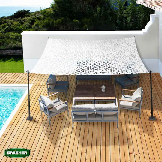 Grasher Rectangular White Camouflage Net with PU Coating 3x4m 180gr/m²