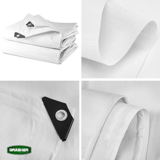 Grasher Waterproof Tarpaulin 120gr/m² 4x6m. Light Type White