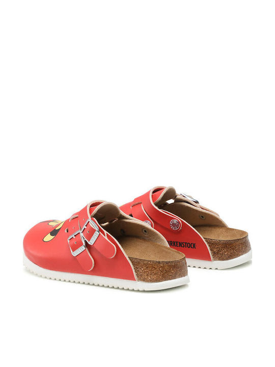 Birkenstock Kay SL Professional Γυναικεία Δερμάτινα Ανατομικά Σαμπό Κόκκινα 0582516