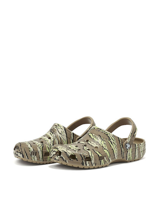 Crocs Classic Printed Camo Clogs Khaki