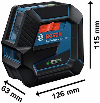 Bosch GCL 2-50 G Professional Αυτορυθμιζόμενο Γραμμικό Αλφάδι Laser Πράσινης Δέσμης