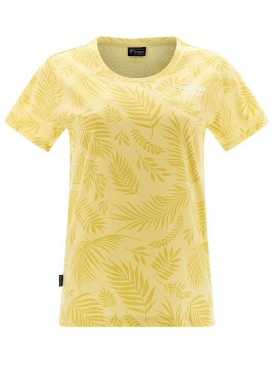 Freddy S3WTRT2C Women's T-shirt Floral Yellow S3WTRT2C-FLO49