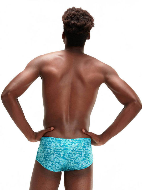 Speedo Club Training Men's Swimwear Slip Turquoise with Patterns