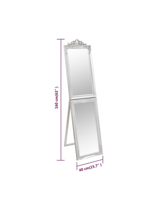 vidaXL Καθρέπτης με Ασημί Ξύλινο Πλαίσιο 160x40cm