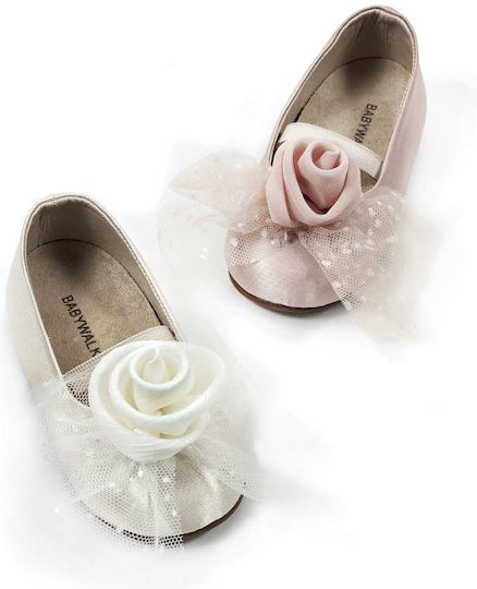 Babywalker Taufschuhe für Mädchen Stoff Ballerinas Dusty Pink