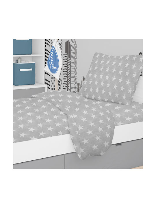 Dimcol Star Kids Duvet Cover Single Cotton Gray 160x240cm 1925715207303504