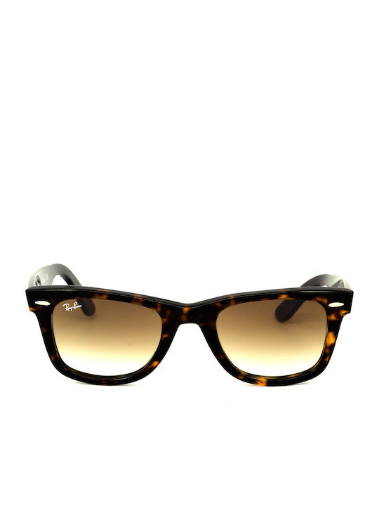 Ray Ban Wayfarer Unisex Sunglasses with Brown Tartaruga Plastic Frame and Brown Gradient Lens RB2140 902/51