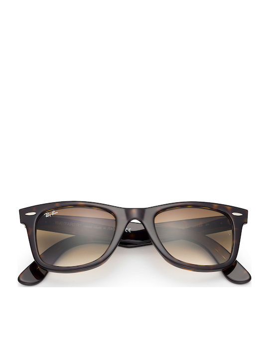 Ray Ban Wayfarer Unisex Sunglasses with Brown Tartaruga Plastic Frame and Brown Gradient Lens RB2140 902/51