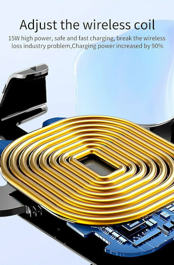 K6S Car Mobile Mount with Adjustable Hooks and Wireless Charging Gold