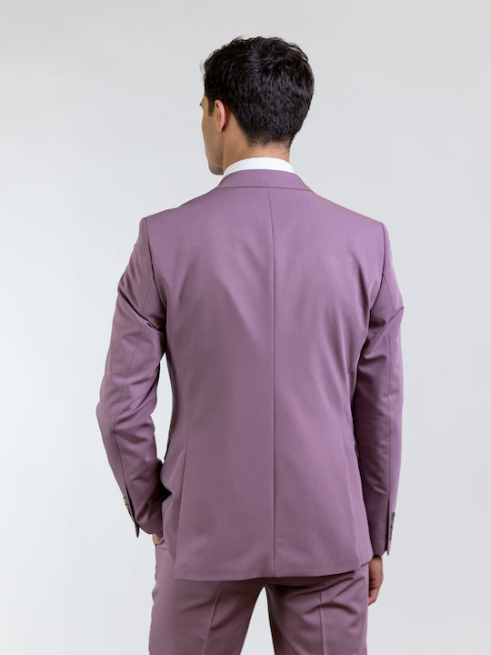 Guardaroba Men's Suit with Vest Purple