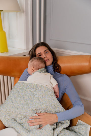 Bibs Blanket Nursery Swaddling Blankets X Liberty Cotton Green 85x110cm