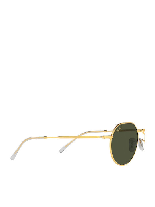 Ray Ban Jack Unisex Sonnenbrille mit Gold Metall Gestell und Grün Linse RB3565 919631