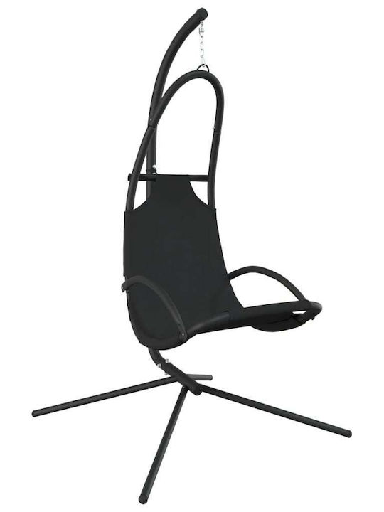 Leagăn fotoliu cu bază și pernă Metal Negru Rezistență până la 110kg L106xL93xH195cm