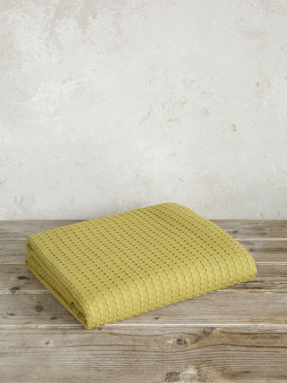 Nima Habit Piqué Decke Einzeln 160x240cm Gold / Braun
